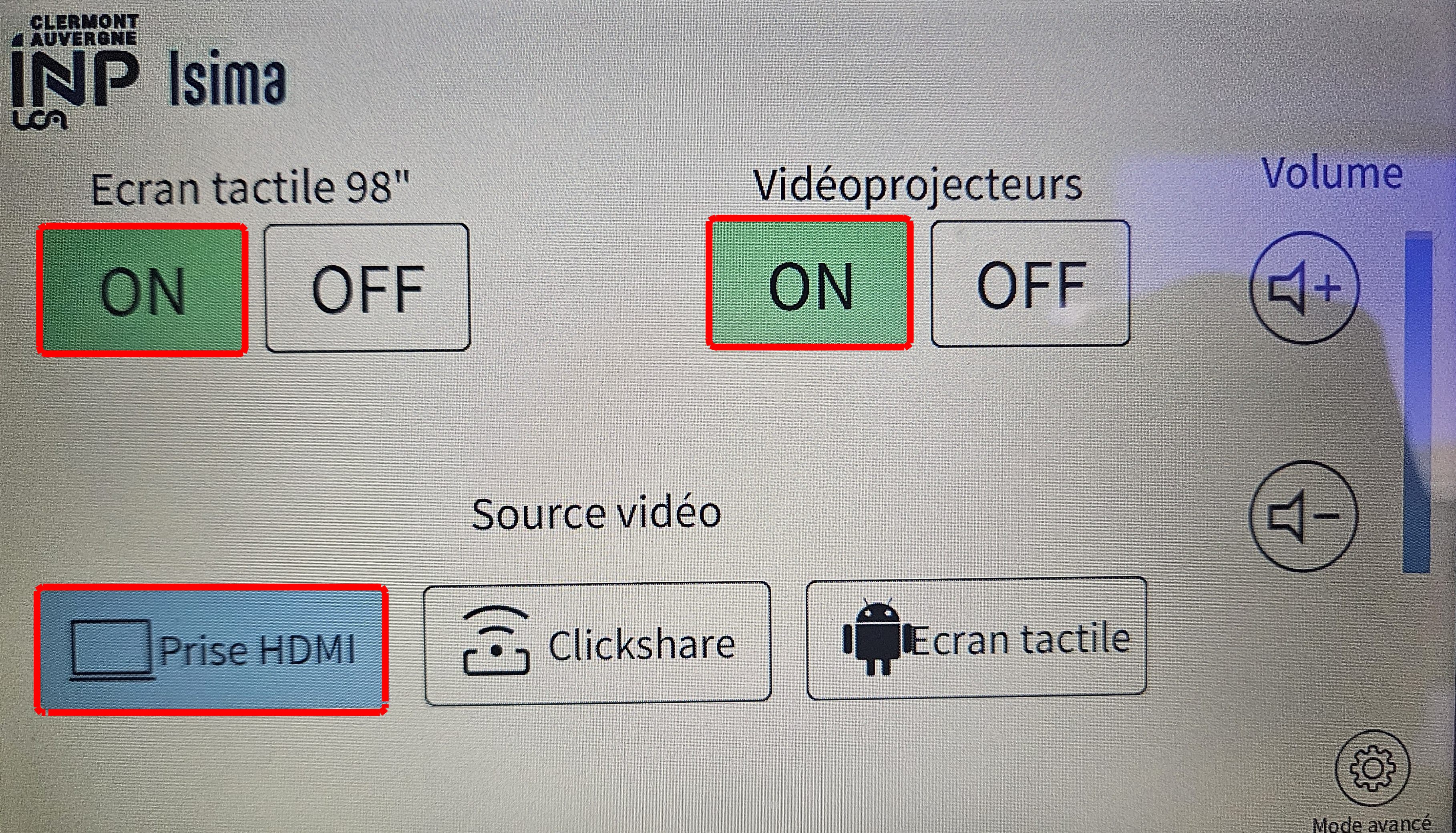 C101 / écran de contrôle / HDMI 