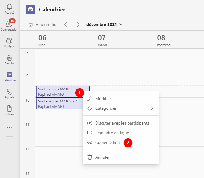 Copier le lien de la conférence