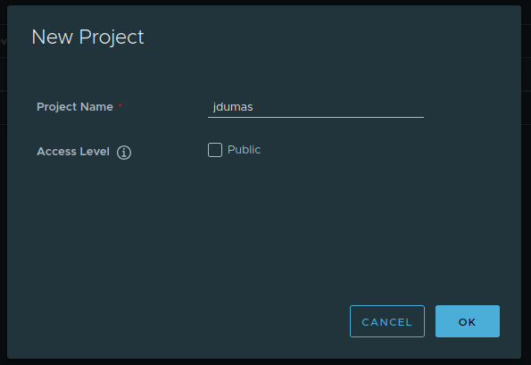 Création d'un projet