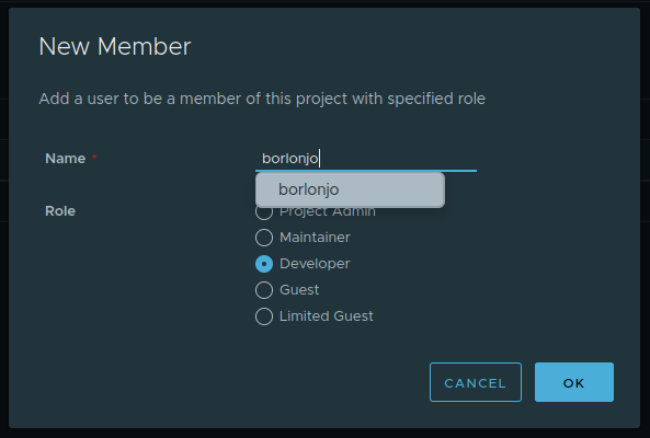 Membres d'un projet