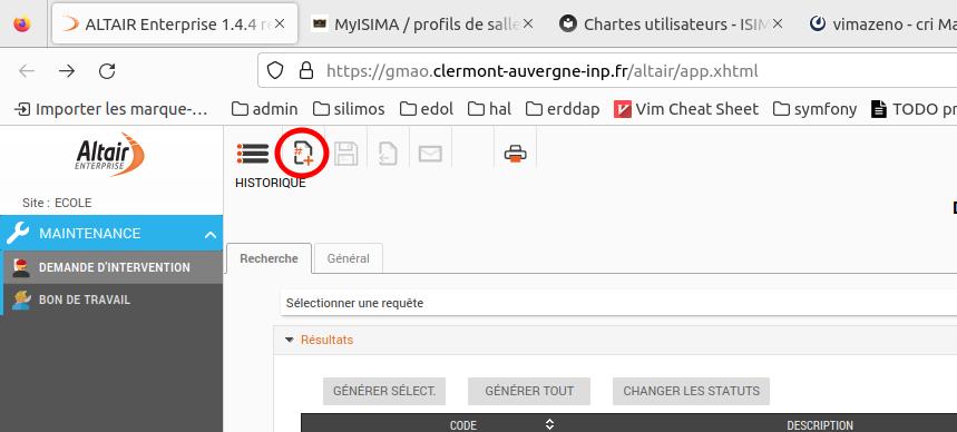 screenshot GMAO DIL INP